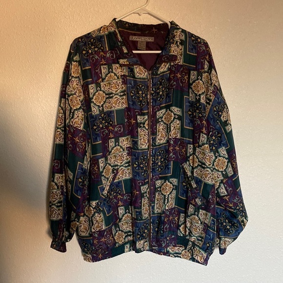 90s SILK‎ bomber Jacket - Picture 1 of 4